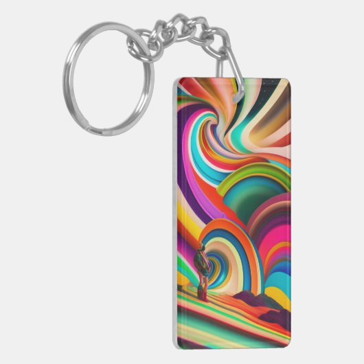 Bonnaroo abstracte kunst sleutelhanger (Voorkant Links)