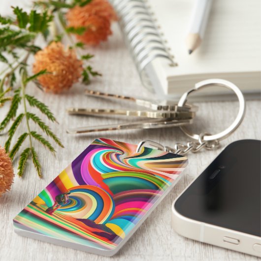 Bonnaroo abstracte kunst sleutelhanger (Voorkant Rechts)