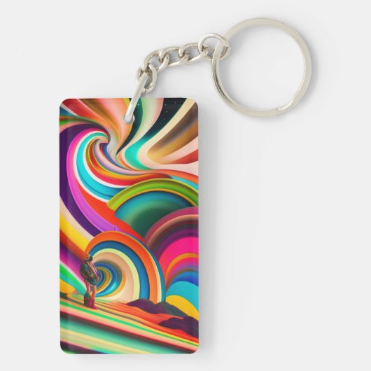 Bonnaroo abstracte kunst sleutelhanger (achterkant)