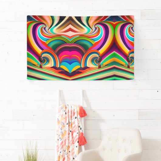 Bonnaroo abstracte kunst spandoek (Insitu)