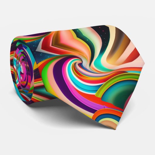 Bonnaroo abstracte kunst stropdas (Opgerold)