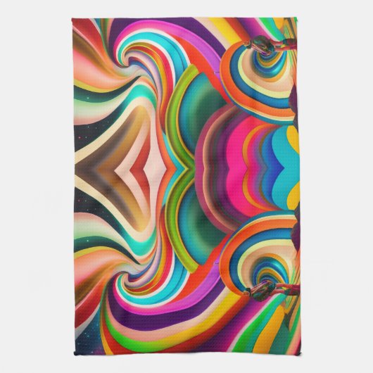 Bonnaroo abstracte kunst theedoek (Verticaal)