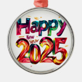 Bonne année 2025 metalen ornament (Voorkant)