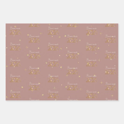 Bonne Année 2026 Elegant Wrapping Paper (Voorkant)
