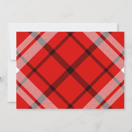 Bonne Année Frans Elegant Rood Plaid Foto (Achterkant)