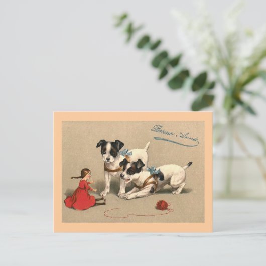 Bonne Annee  French Briefkaart (Staand voorkant)