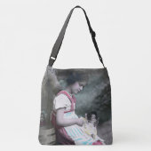 Bonne Année  meisje met pop Crossbody Tas (Achterkant)