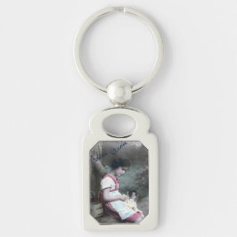 Bonne Année meisje met pop Sleutelhanger