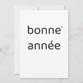 Bonne année - minimalistic typography card feestdagenkaart (Voorkant)