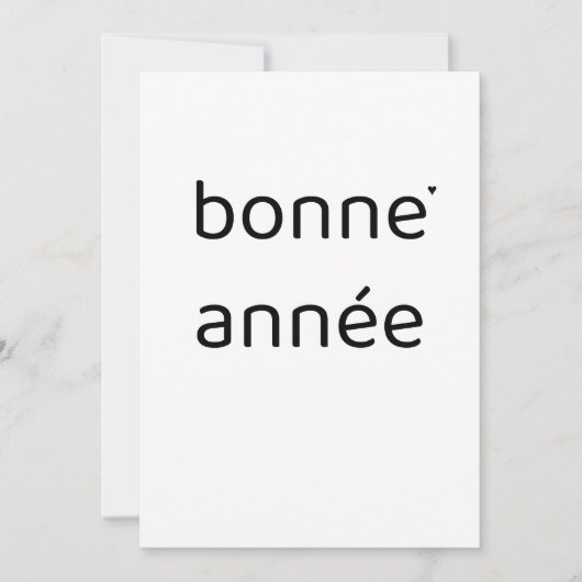Bonne année - minimalistic typography card feestdagenkaart (Voorkant)