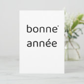 Bonne année - minimalistic typography card feestdagenkaart (Staand voorkant)