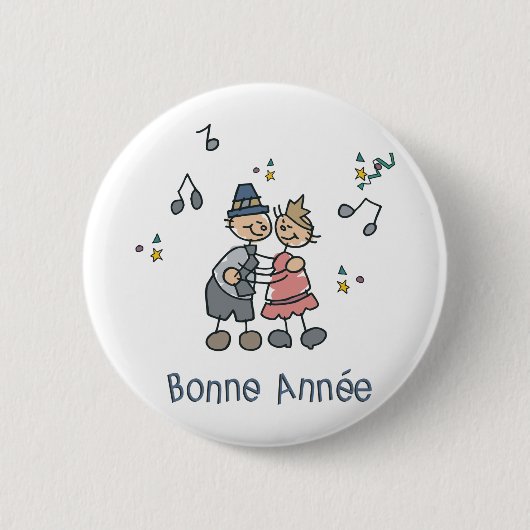 Bonne Annee Ronde Button 5,7 Cm (Voorkant)