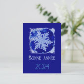 Bonne Annee - sneeuwvlok - 2024 Feestdagenkaart (Staand voorkant)