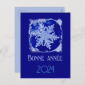 Bonne Annee - sneeuwvlok - 2024 Feestdagenkaart (Voorkant / Achterkant)