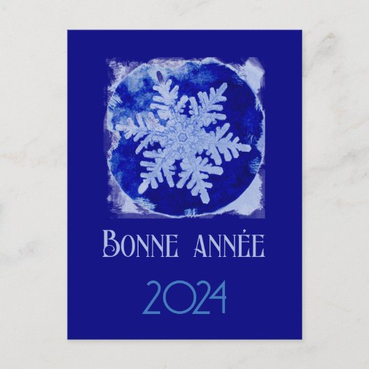 Bonne Annee - sneeuwvlok - 2024 Feestdagenkaart (Voorkant)