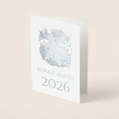 Bonne Annee - sneeuwvlok - 2026 zilver Folie Kaarten (Voorkant)