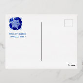 Bonne Annee - snowflake - 2026  blue silver Folie Feestdagen Briefkaart (Achterkant)