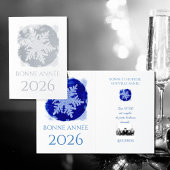 Bonne Annee - snowflake - 2026  silver  Folie Kaarten