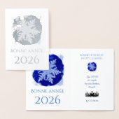 Bonne Annee - snowflake - 2026  silver  Folie Kaarten (Display)