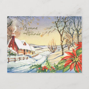 Bonne Annee, Vintage Franse Nieuwjaarskaart Feestdagenkaart
