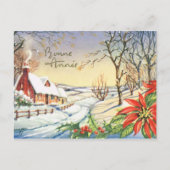 Bonne Annee, Vintage Franse Nieuwjaarskaart Feestdagenkaart (Voorkant)