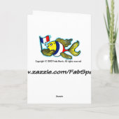 BONNE CHANCE French Flag Fish funny cartoon Kaart (Achterkant)