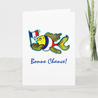 BONNE CHANCE French Flag Fish funny cartoon Kaart