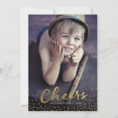 Bonne feestdagen Goud Schrift Confetti Foto Kaarte Feestdagenkaart (Voorkant)