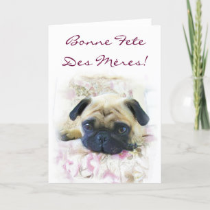 Bonne fête des mères Pug wenskaart Kaart