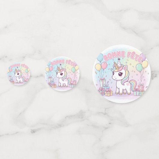 bonne fête licorne  confetti (Voorkanten)