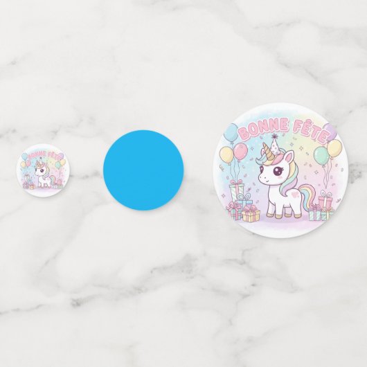bonne fête licorne  confetti (Achterkanten)