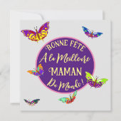 Bonne fête maman - papillons multicolores kaart (Voorkant)