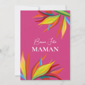 Bonne Fête Maman Tropische Bloem Roze kaart (Voorkant)