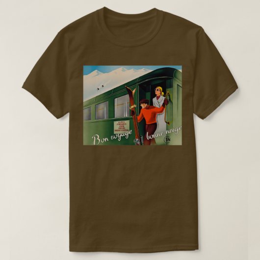 Bonne Voyage vintage poster T-shirt (Design voorkant)