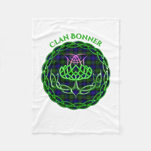 Bonner Scottish Tartan Celtic Thistle Fleece Deken (Voorkant)