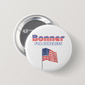Bonner voor Congres Patriottic American Flag Desig Ronde Button 5,7 Cm (Voorkant /achterkant)