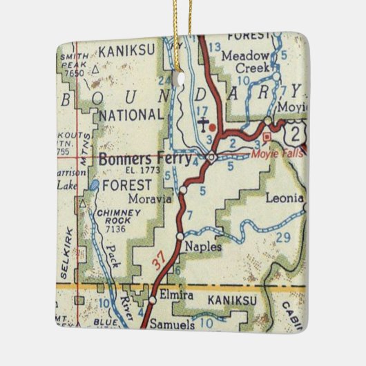 Bonners Ferry ID  Map Keramisch Ornament (Links)