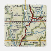 Bonners Ferry ID  Map Keramisch Ornament (Achterkant)