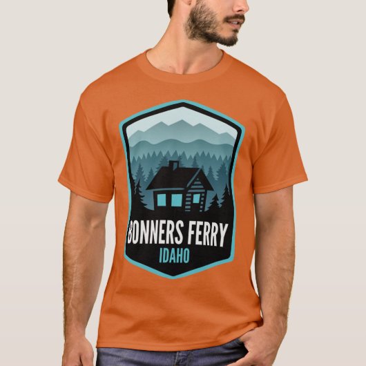 Bonners Ferry Idaho Mountain Town Cabin T-shirt (Voorkant)