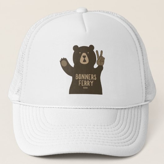 Bonners Ferry Idaho Peace Bear Trucker Pet (Voorkant)