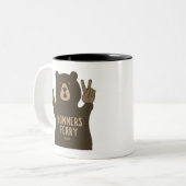 Bonners Ferry Idaho Peace Bear Tweekleurige Koffiemok (Voorkant links)