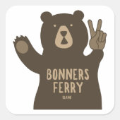 Bonners Ferry Idaho Peace Bear Vierkante Sticker (Voorkant)