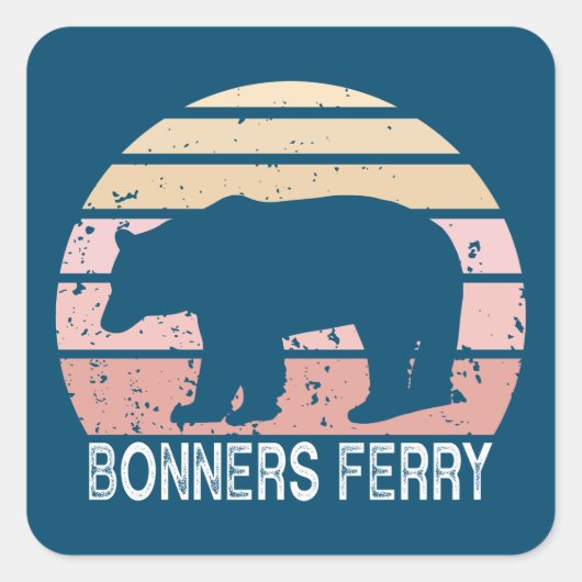 Bonners Ferry Idaho Retro Beer Vierkante Sticker (Voorkant)