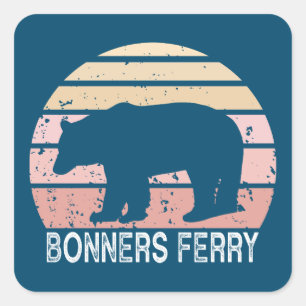 Bonners Ferry Idaho Retro Beer Vierkante Sticker