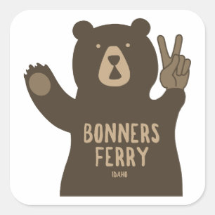 Bonners Ferry Idaho Vredesbeer Vierkante Sticker