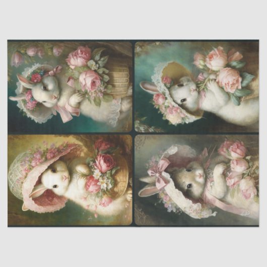 Bonnet Bunnies Tissue Paper Tissuepapier (Voorkant)