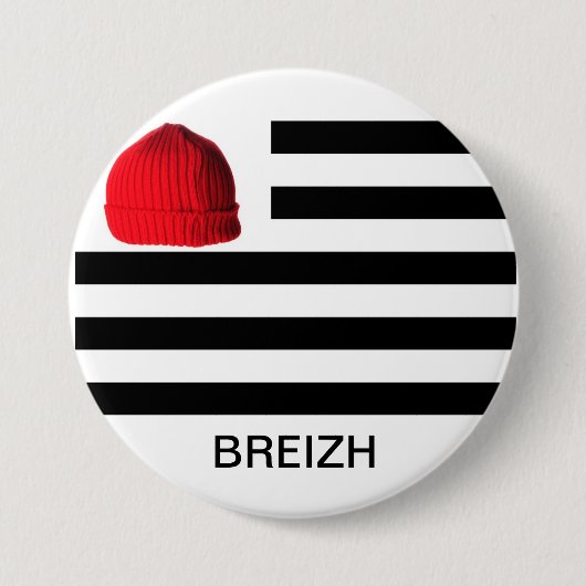 BONNET ROUGE RONDE BUTTON 7,6 CM (Voorkant)