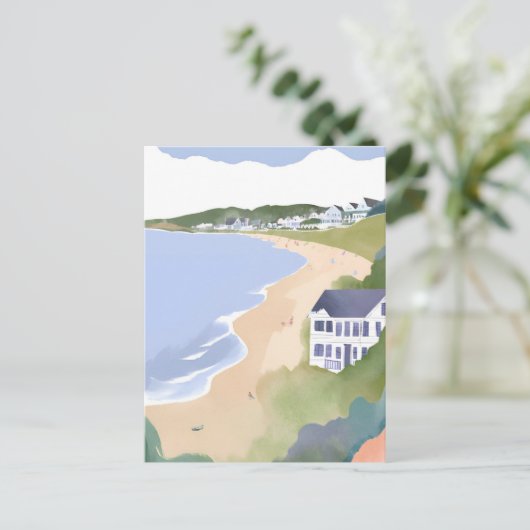 Bonnet Shores | Rhode Island Beach Waterverf Briefkaart (Staand voorkant)