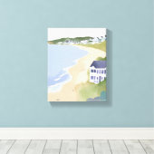 Bonnet Shores | Rhode Island Strand Watercolor Canvas Afdruk (Insitu (Houten vloer))
