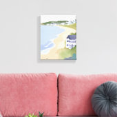 Bonnet Shores | Rhode Island Strand Watercolor Canvas Afdruk (Insitu (Woonkamer))